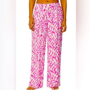 NWT Refinery29 Pajama Lounge Pants Pink White Small